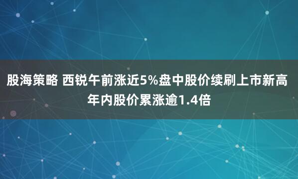 股海策略 西锐午前涨近5%盘中股价续刷上市新高 年内股价累涨逾1.4倍