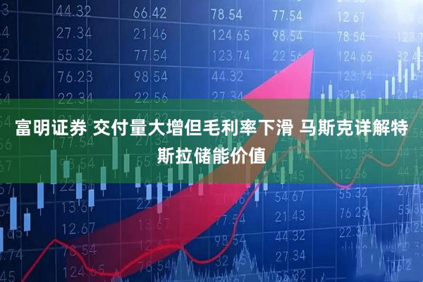 富明证券 交付量大增但毛利率下滑 马斯克详解特斯拉储能价值